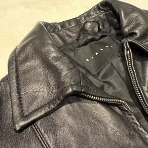 Sisley Black Leather Jacket Women